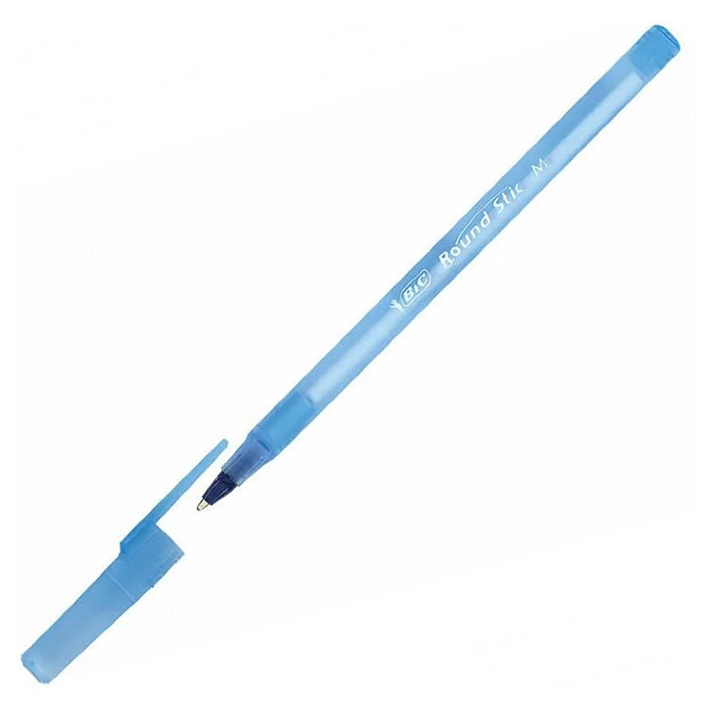 Ручка шариковая "Bic Round Stic", 0.32 мм, голубой, стерж. синий