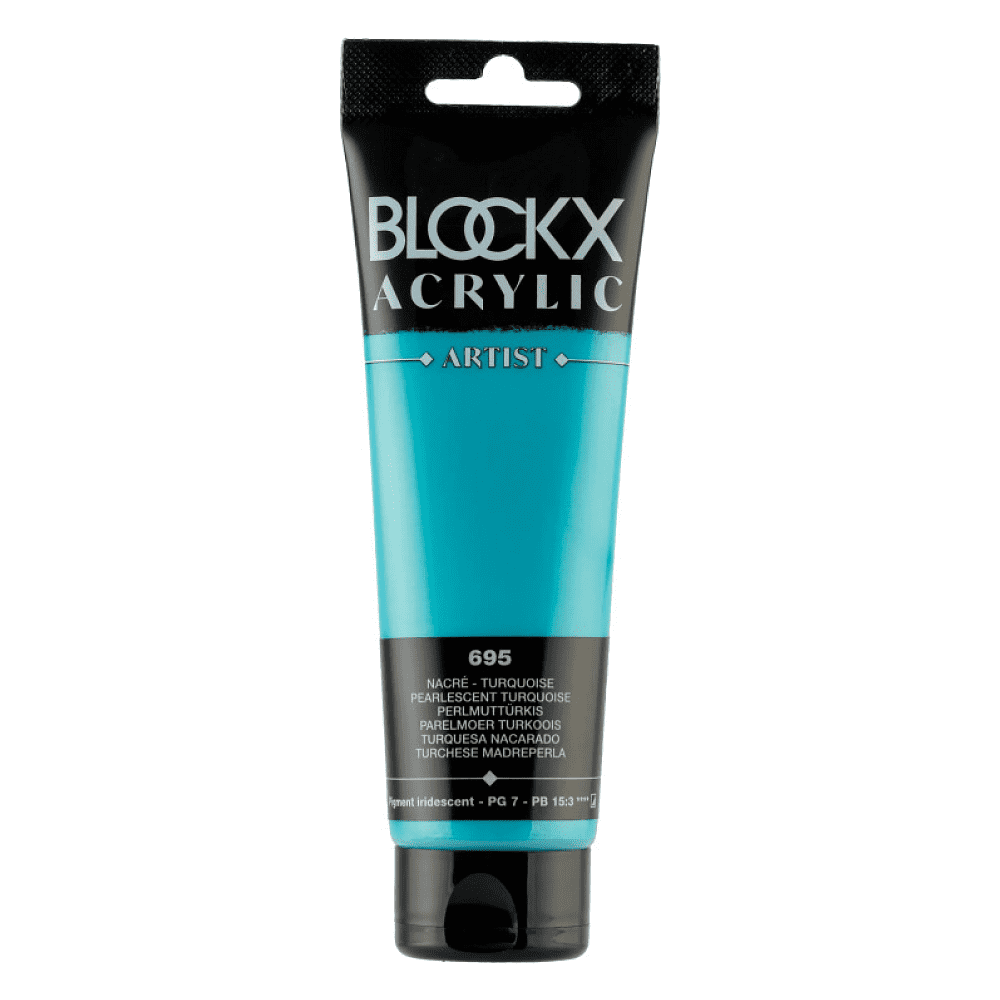Краски акриловые "Blockx", 695 жемчужный бирюзовый, 120 мл
