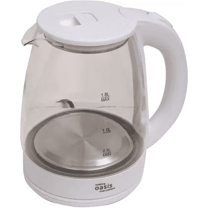 Электрочайник Oasis K-8GW, пластик, стекло, белый - 2