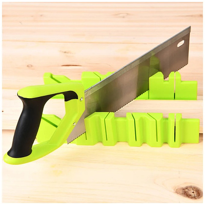 Стусло с ножовкой Deli GS EDL580900, 22.5°/45°/90°, 13 TPI, 300 мм, черный, зеленый - 3