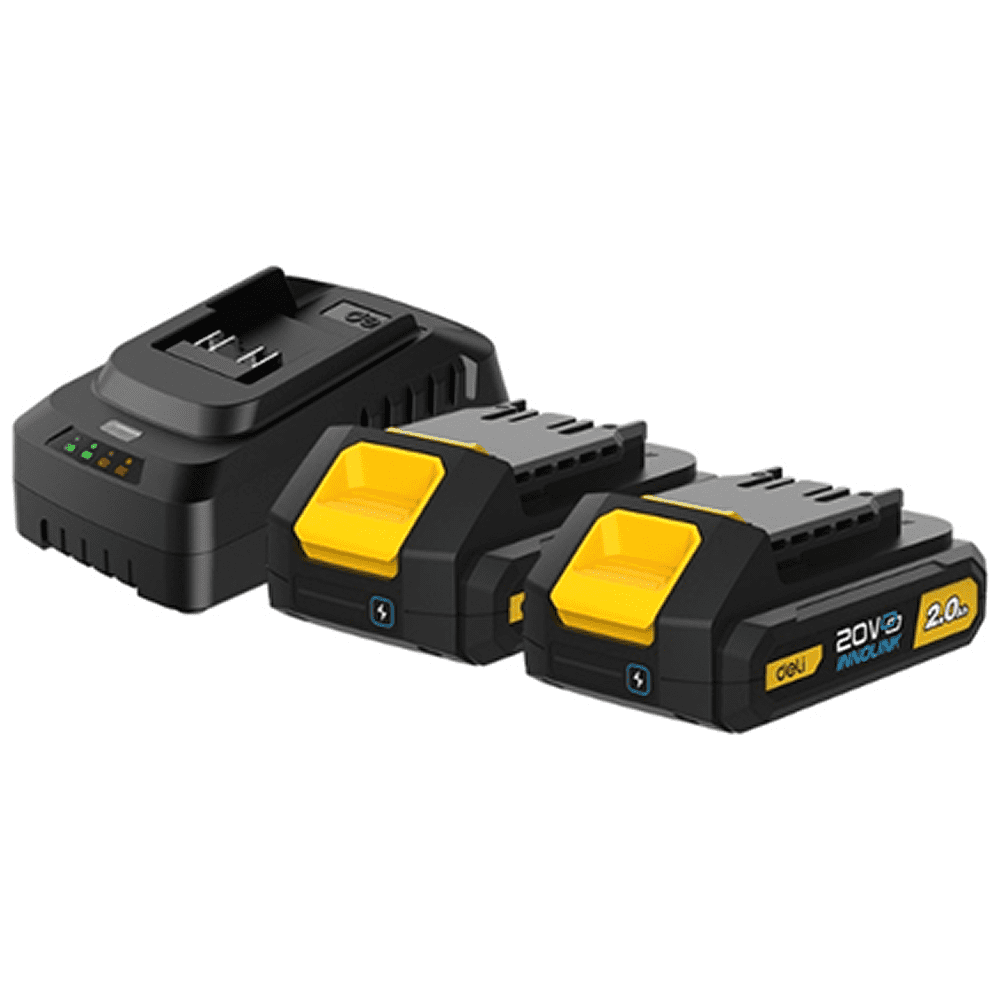 Аккумуляторная батарея "Deli", 20В, 2 Ач, 2 шт, + З/У 45 Вт