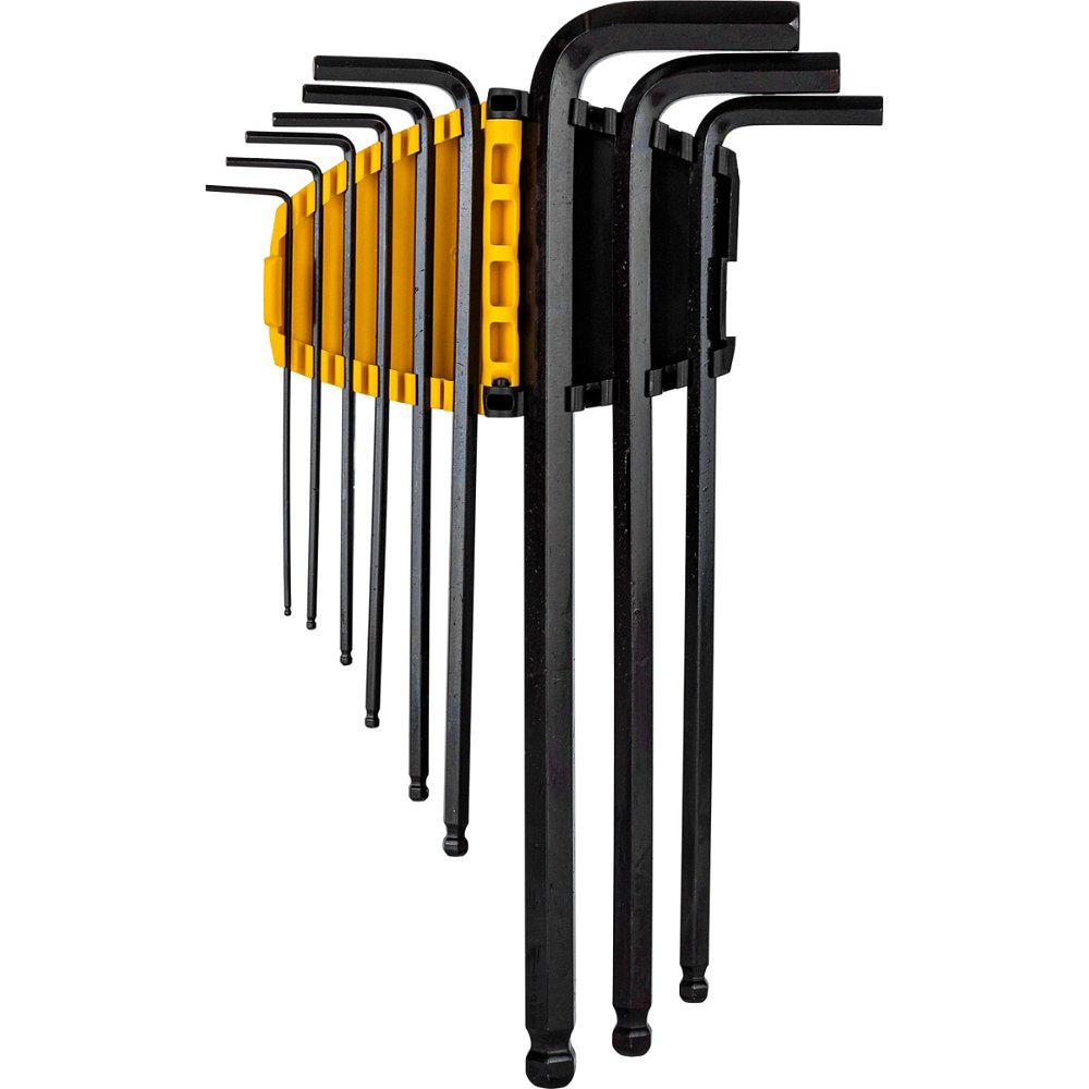 Набор ключей Г-образных Deli YS EDL232309H шестигранных, экстрадлинных, 1,5-10 мм, 9 шт., удлиненный, черный, блистер - 2