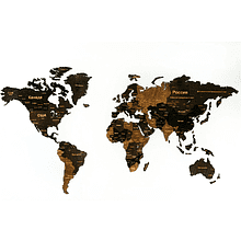 Пазл деревянный "Карта мира" многоуровневый на стену, L 3149