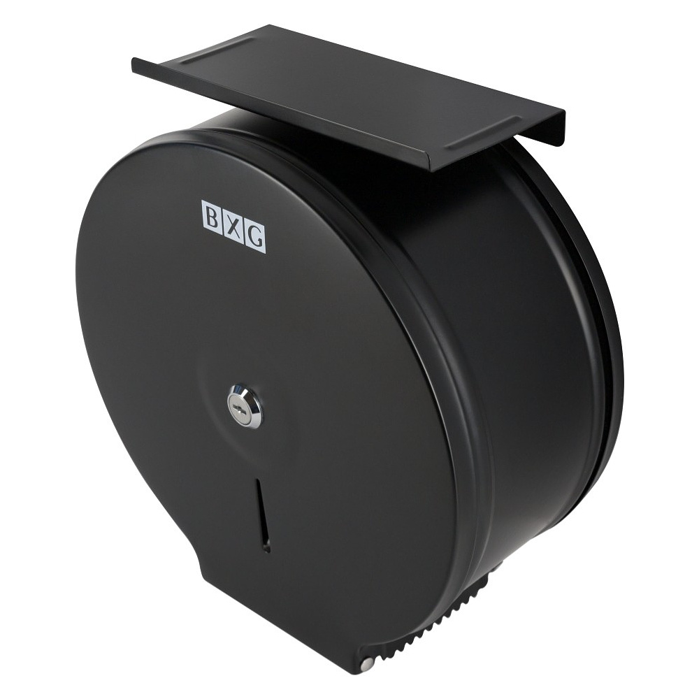 Диспенсер BXG-PD-5005B для туалетной бумаги в средних и больших рулонах, металл, черный, матовый