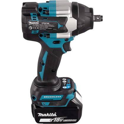 Аккумуляторный гайковерт MAKITA DTW700RT1J, 18 В, 700 Нм, 1/2", 5.0Ачx2, MakPac 2 - 2