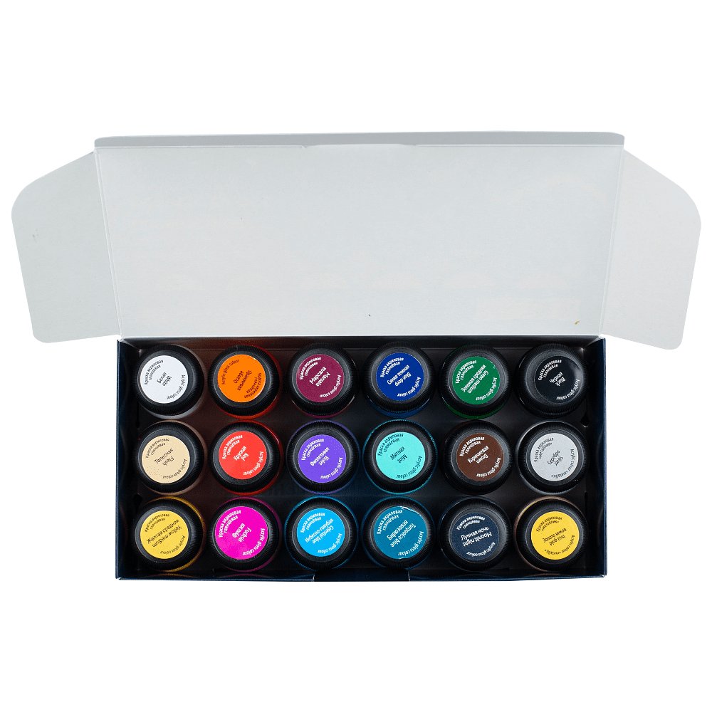 Краска акриловая глянцевая "Декола", набор 18 цветов, 20 мл, банки - 7