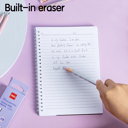 Карандаш простой "Macaron", HB, с ластиком, ассорти - 4