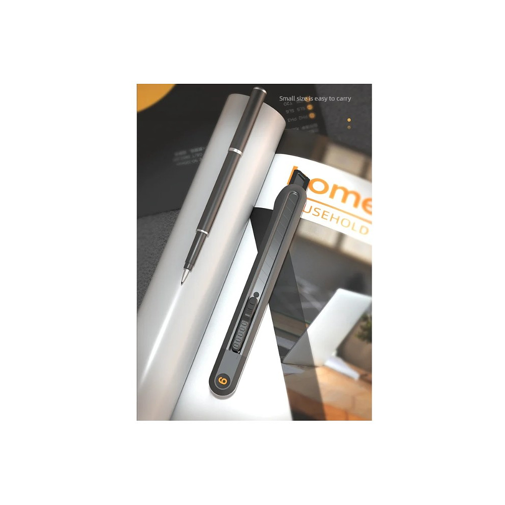 Набор ножей строительных Deli HS EHT4003, 3 шт (ножи 9мм/18мм/трапеция), Soft Touch, черный - 24