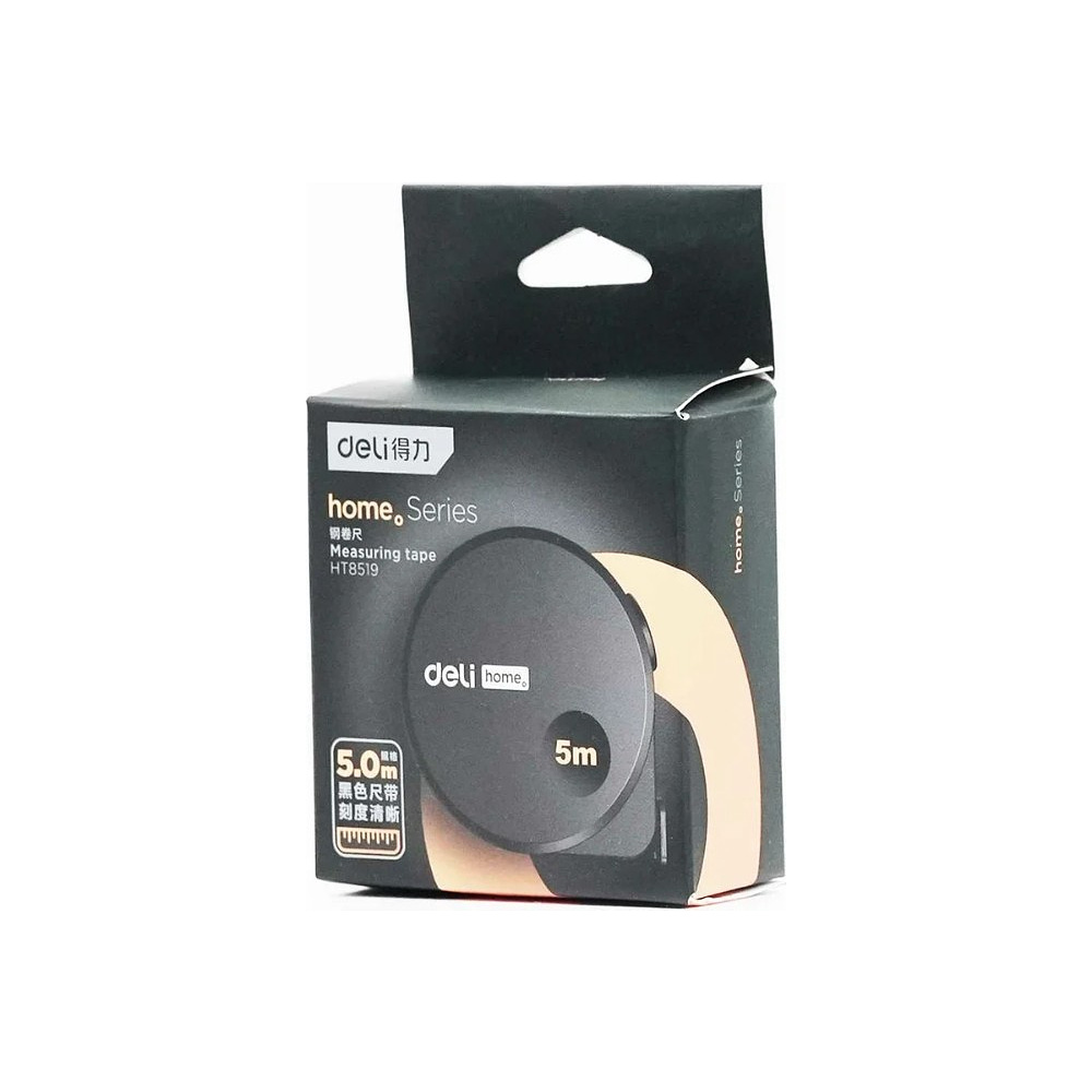 Рулетка Deli HS EHT8519, 5 м х 19 мм, Soft Touch, черный - 5