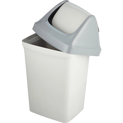 Урна для мусора 50л "Luscan Swing", пластик, с крышкой, серый - 3
