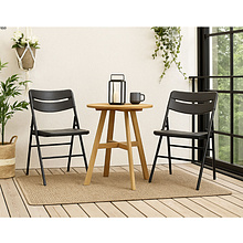 Стул складной, пластик, темно-серый