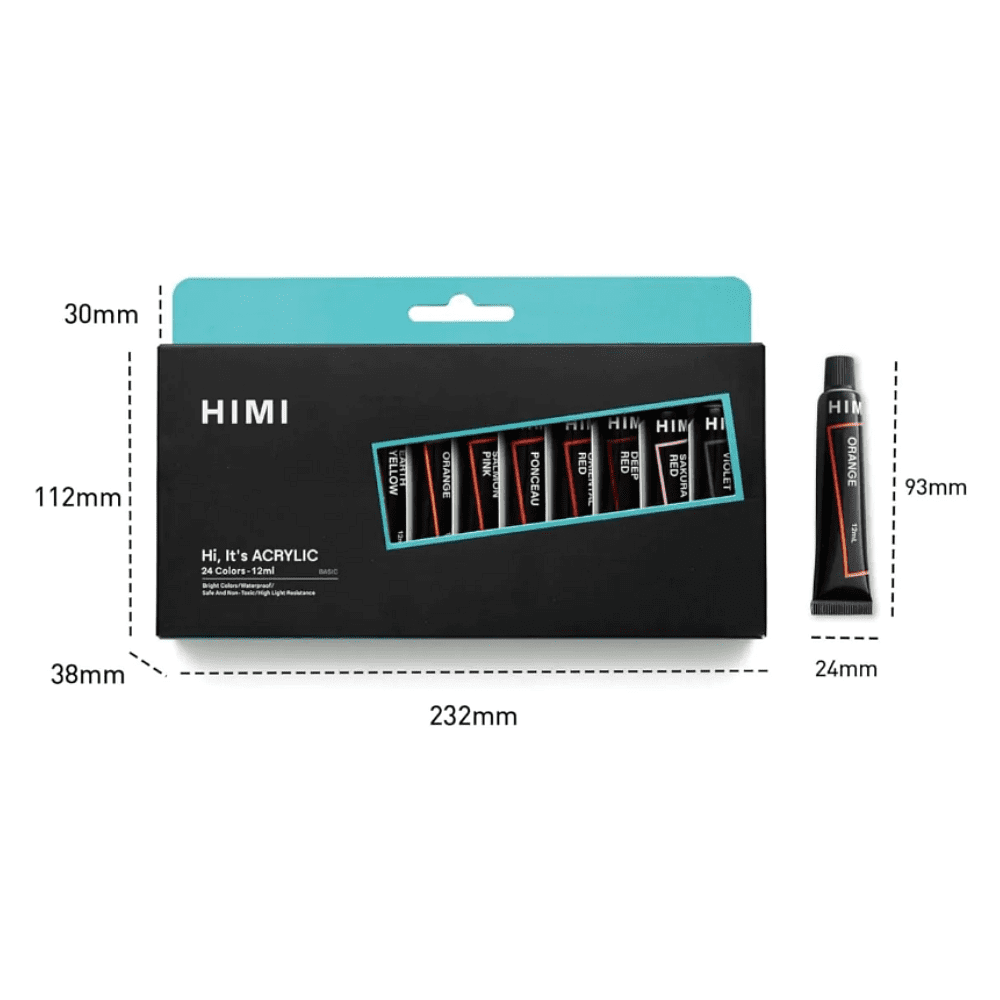 Краски акриловые "Himi.New vision", 24 цвета, тубы - 10