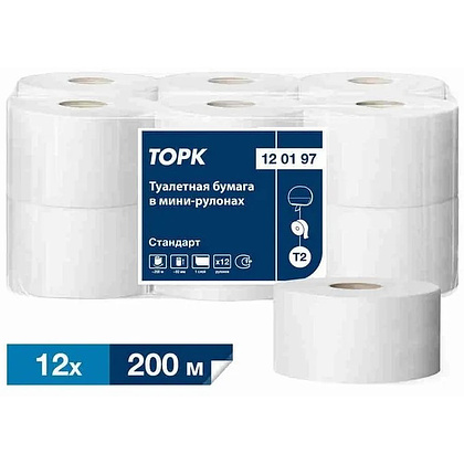 Бумага туалетная Tellus Стандарт ТP2, в мини рулоне, 200 м, 1 слой - 8