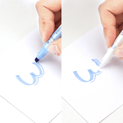 Маркер текстовый двусторонний "Erasable", голубой - 3