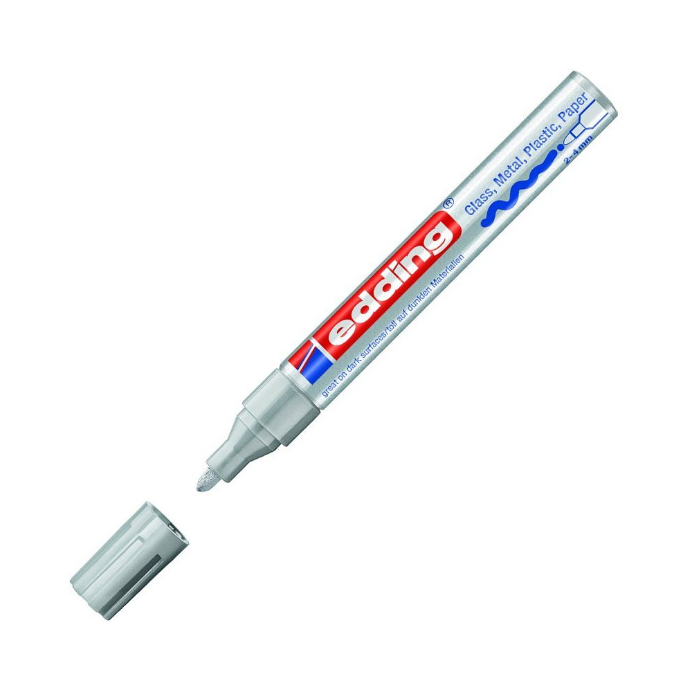 Маркер перманентный на нитрокраске Edding "750", красный - 6