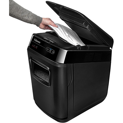 Уничтожитель Fellowes AutoMax 150C, автоподача, DIN P-4, 4х38мм, 150 листов, авто, 32 литра - 4