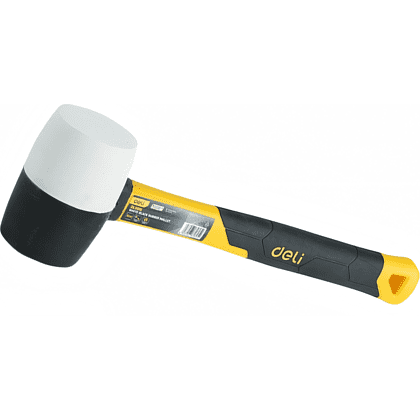 Киянка резиновая Deli YS EDL5816, 0.450 кг, фибергласовая рукоятка, черно-белая