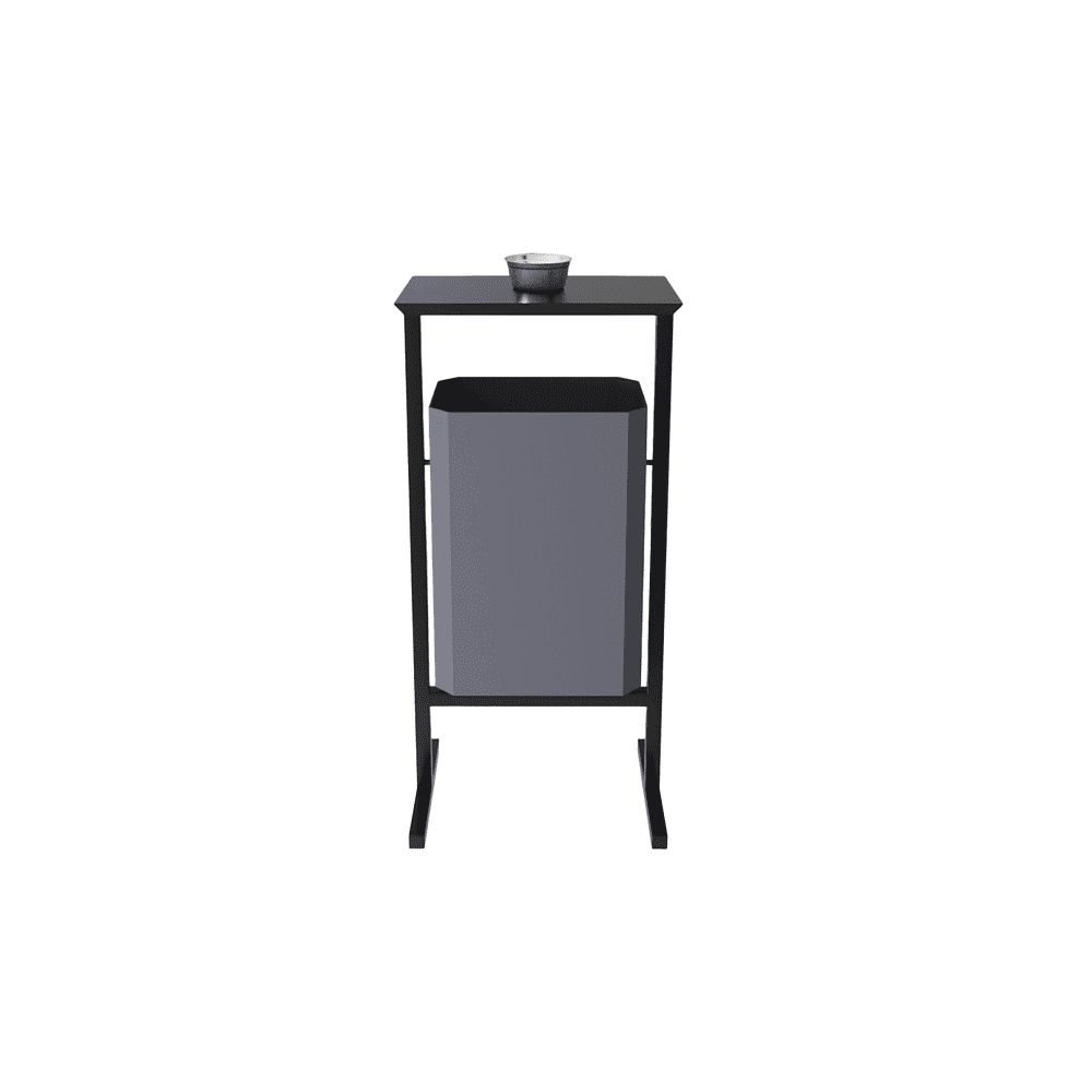 Урна уличная для мусора СТАНДАРТ с пепельницей, 35 л, металл, серый - 2