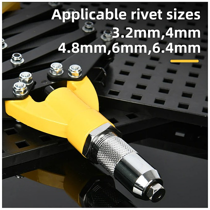 Заклепочник рычажно-складной Deli YS EDL236932, 812 мм, 3.2-6.4 мм, желтый, черный - 4