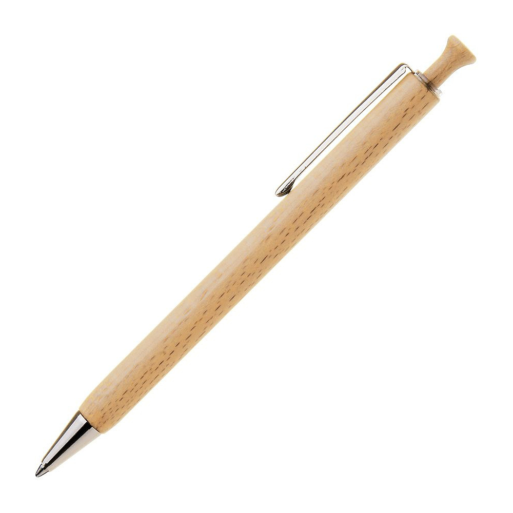 Ручка шариковая автоматическая "Forest", 1.0 мм, светло-коричневый,серебристый, стерж. черный