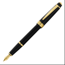 Ручка перьевая F "Bailey Light Polished Black Resin and Gold Tone"