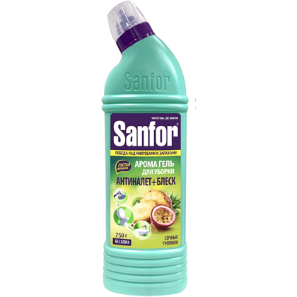 Средство чистящее для сантехники "Sanfor Арома Сочные тропики", 750 г