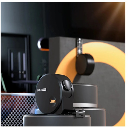 Рулетка Deli HS EHT8316, 3 м х 16 мм, Soft Touch, черный - 22