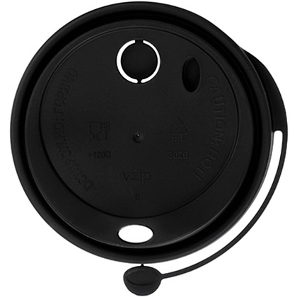 Крышка пластиковая для стаканов d=90 мм, для горячих напитков, 50 шт/упак, флип-топ, черный - 5