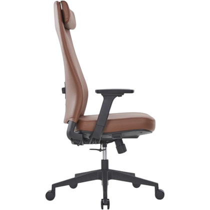 Кресло компьютерное SitZone CH-366A, натуральная кожа, алюминий, коричневый - 3