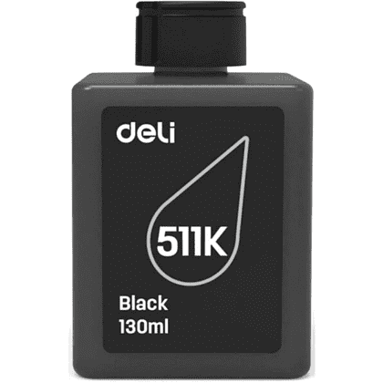 Чернила Deli 511K, 130 мл, черный