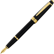 Ручка перьевая F "Bailey Light Polished Black Resin and Gold Tone"