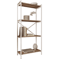 Стеллаж ALLERD RION, белый муар, 675х300х1500, австралийское дерево