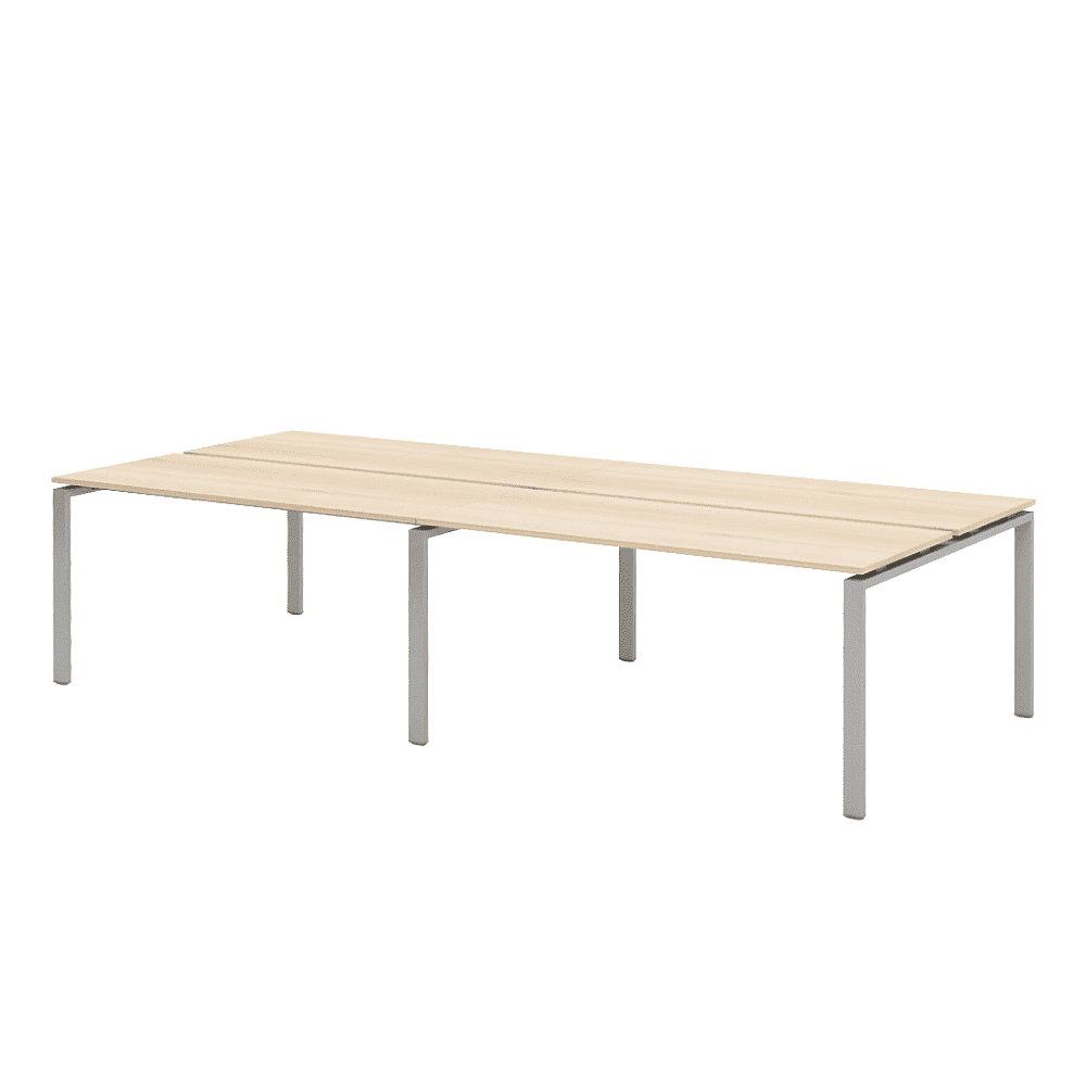 Коллекция Титан Бенч-система линейная на 4 рабочих места ТН314ТР-2х2+ТН314К-22_ПР, 2800х1450х742, с пропусками для кабеля