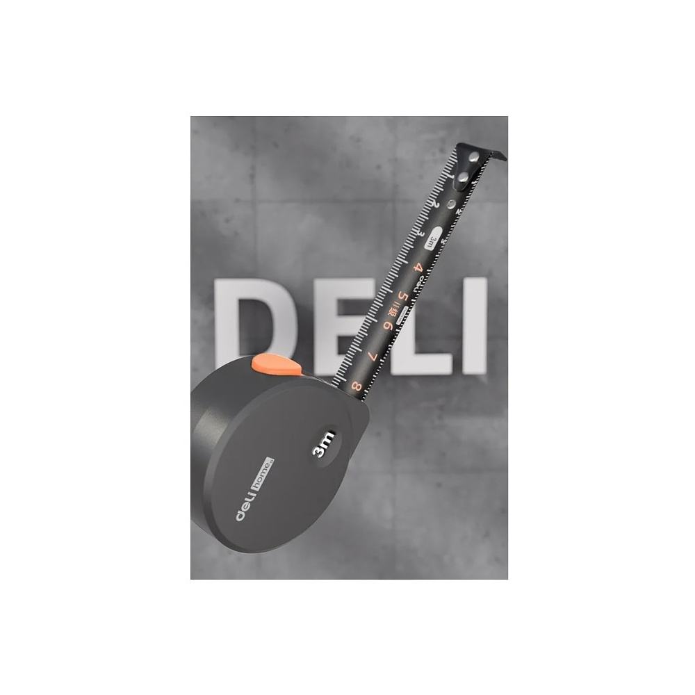 Рулетка Deli HS HT8316C, 3м х 16 мм, Soft Touch, оранжевый - 4