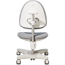 Кресло детское Ergosmart Maximus, ткань, серый, пластик, корпус белый, с чехлом "серебристый аллигатор"