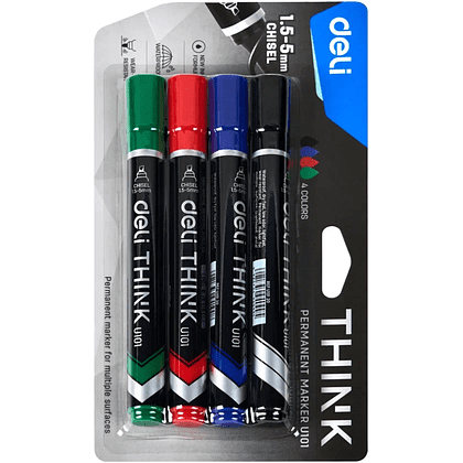 Набор маркеров перманентных "Think", 4 шт, ассорти - 2