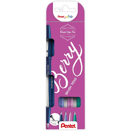 Маркер-кисть "Brush Sign pen. Berry", 4 шт