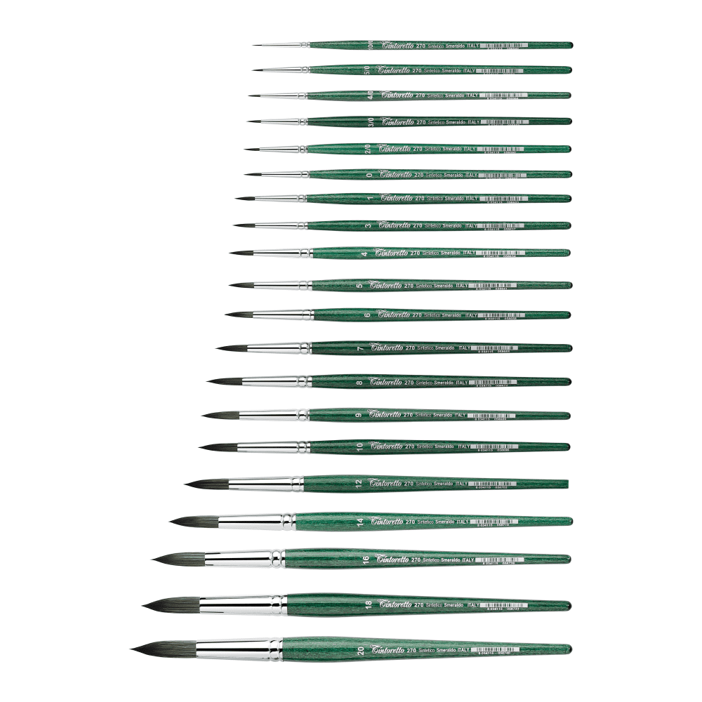 Кисть для рисования "Tintoretto Emerald", синтетика, круглая, №4 - 2