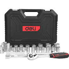 Набор инструмента 1/2" Deli RS EDQ43025, 25 шт.