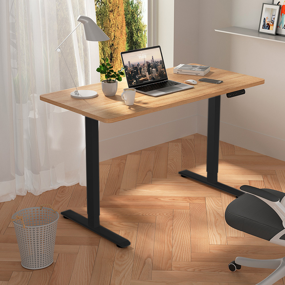 Стол с электроприводом WellDesk Prime 1300x675х18 черный/дуб канзас коричневый (9191461+9072451) - 4