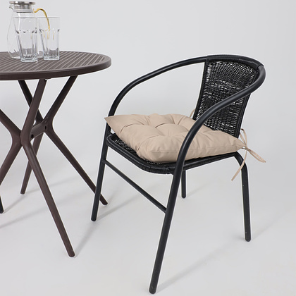 Кресло садовое AksHome RVERONA, PP, черный, сталь-черная - 3