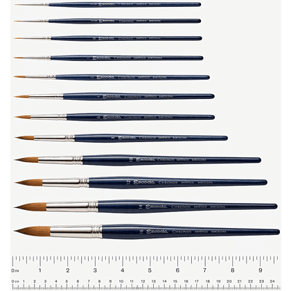 Кисть "Escoda Chronos", микс, круглая, на короткой ручке, № 4 - 3