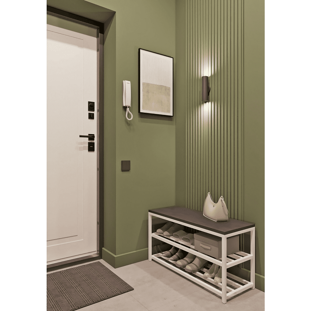 Обувница ALLERD 2 RION, белый муар, 830х320х450, металл бруклин - 3