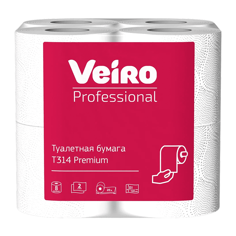 Бумага туалетная Veiro Professional Premium, 6 рулонов, 2 слоя, 20 м