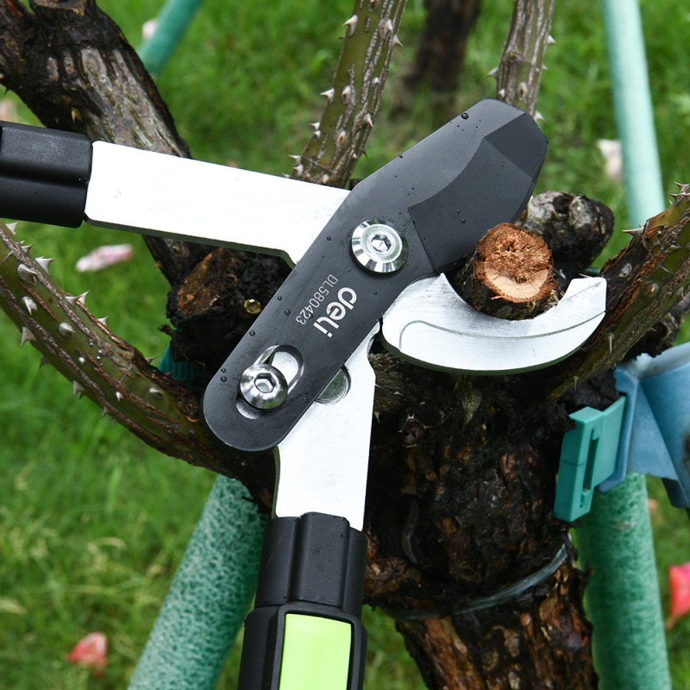 Секатор садовый "Deli", 630-870 мм, телескопический, черный, зеленый - 5