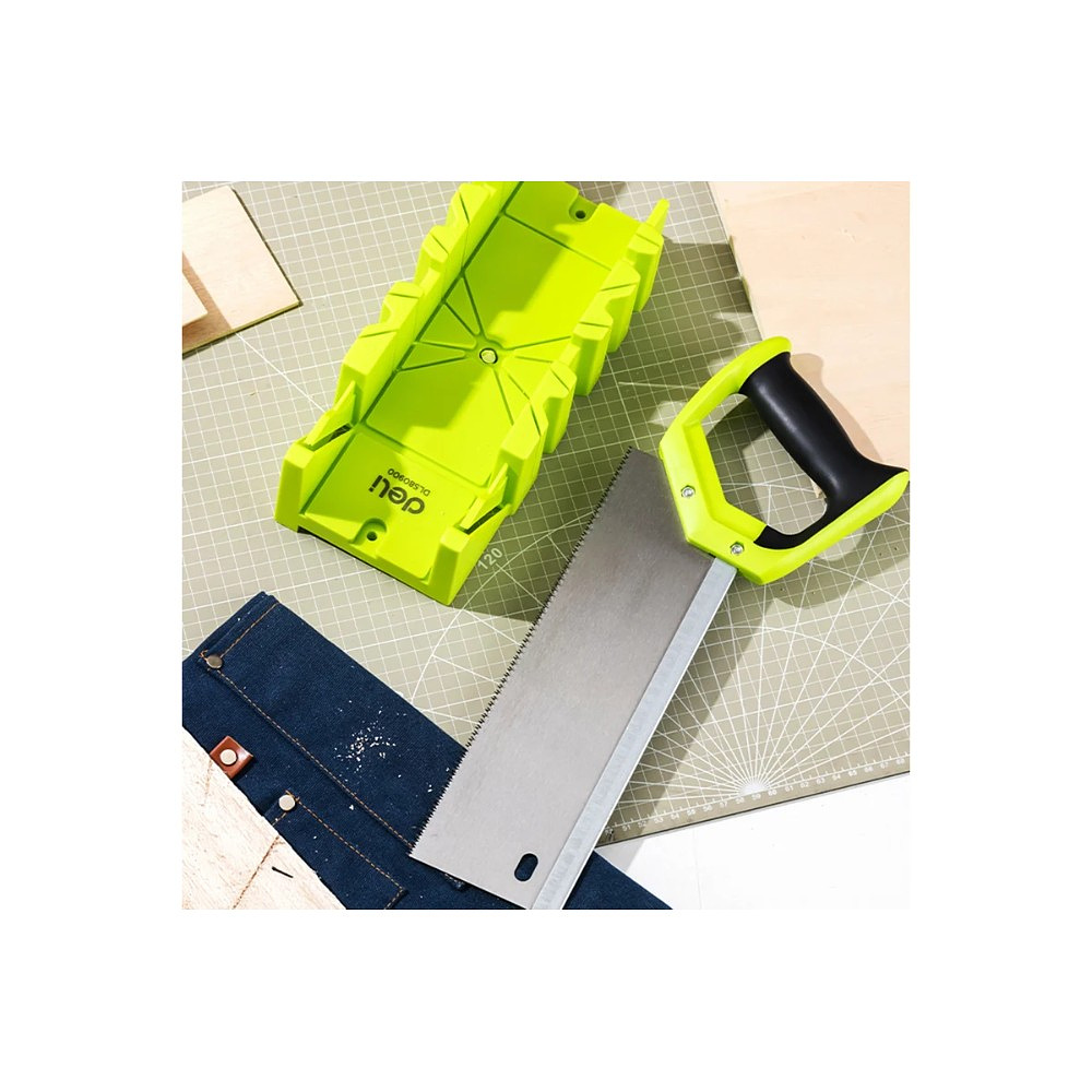 Стусло с ножовкой Deli GS EDL580900, 22.5°/45°/90°, 13 TPI, 300 мм, черный, зеленый - 20