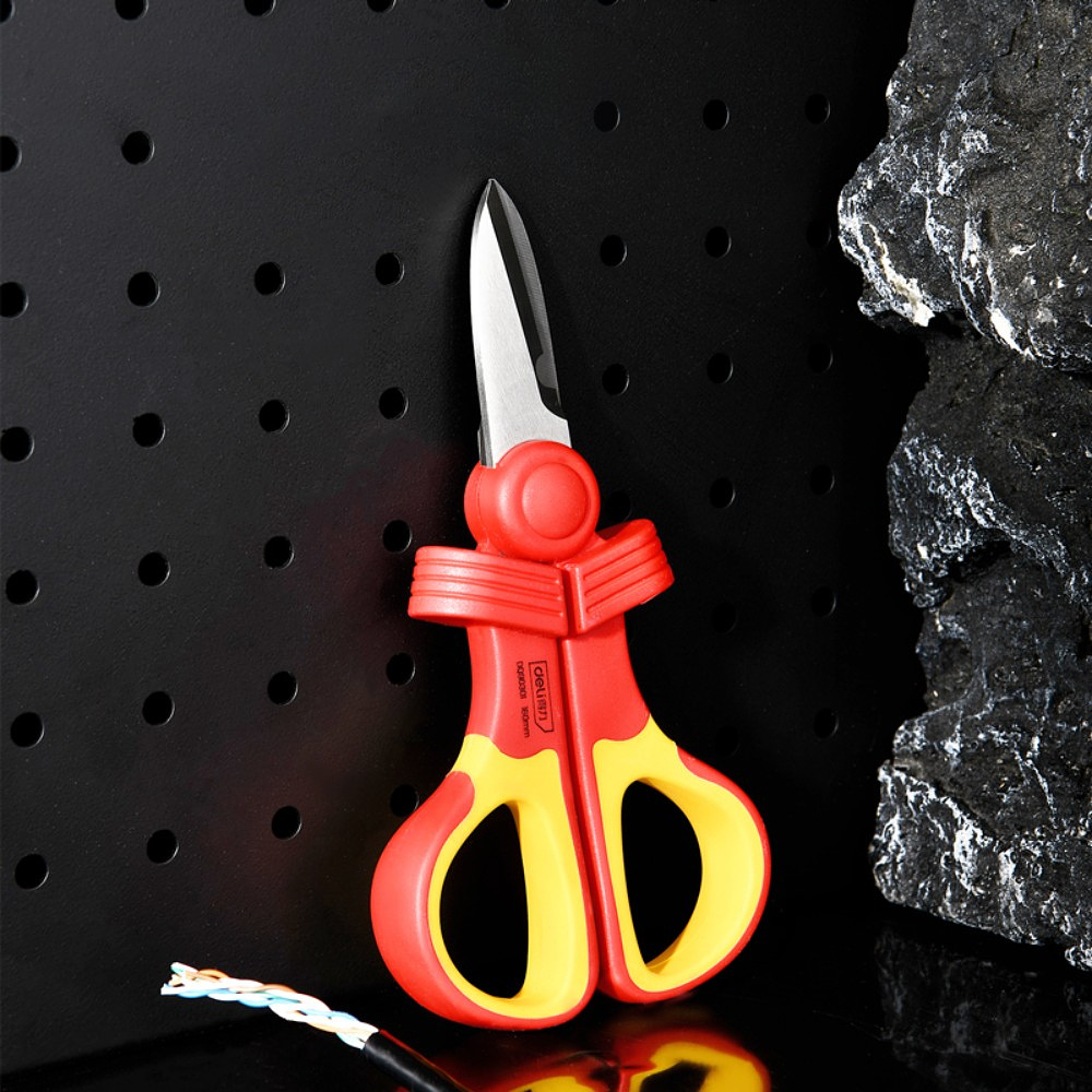 Ножницы диэлектрические Deli YS DQ90301, 160 мм, красный, желтый - 3