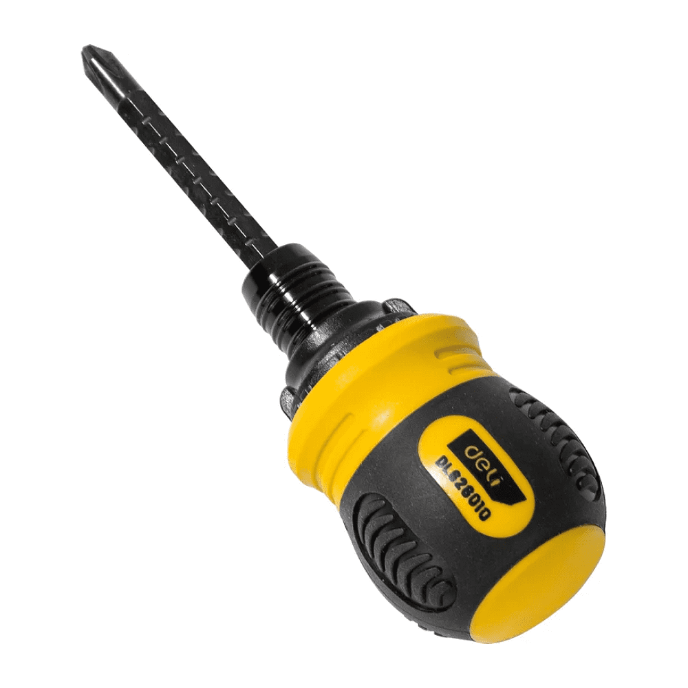Двухсторонняя отвертка Deli YS EDL626010, с трещоткой, PH2+SL6 - 15