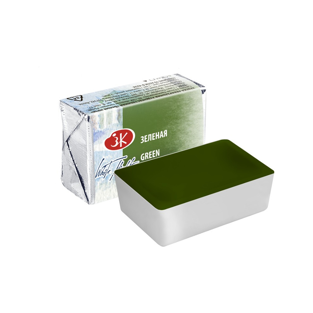 Краски акварельные "Белые ночи", 725 зеленая, кювета