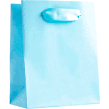 Пакет бумажный подарочный "Голубой", 12х15х5,5 см 